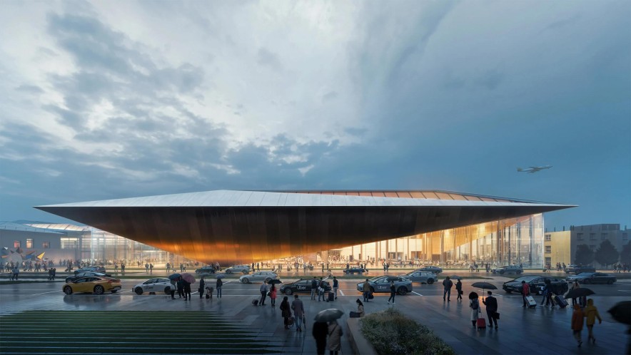 Архитектурное бюро Zaha Hadid представило проект экологически чистого терминала для аэропорта Вильнюса