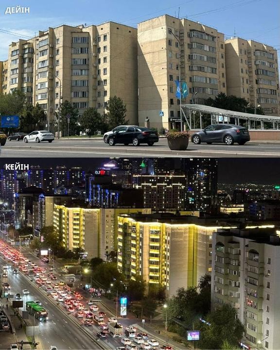 Алматы становится светлее: в Медеуском районе обновляют фасады и подсветку домов