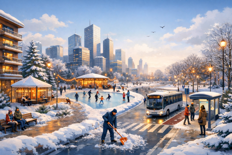 Как сделать город комфортным зимой: архитектурные решения, транспорт и комфортная среда