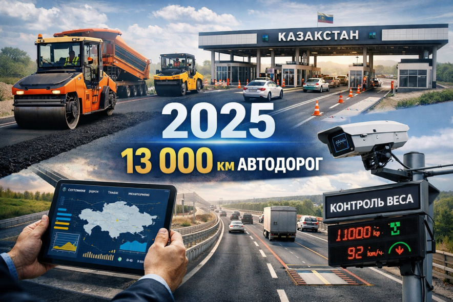 В Казахстане обновили рекордный объём автодорог за год