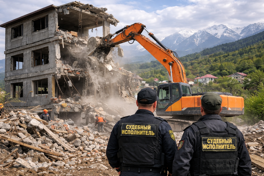 Самовольную трёхэтажную постройку демонтируют в предгорьях Алматы