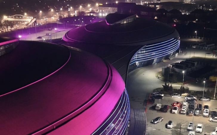 Новую подсветку получила Halyk Arena в Алматы